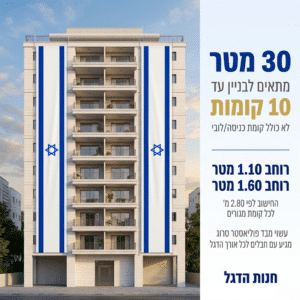 דגל אורך ישראל 30 מ' תוצרת הארץ - דגלי אורך לבניין ישראל - חנות הדגל