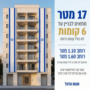 דגל אורך ישראל 17 מ' תוצרת הארץ - דגלי אורך לבניין ישראל - חנות הדגל