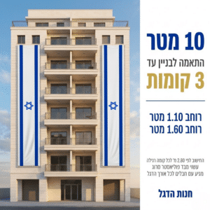 דגל אורך ישראל במידה 10X1 מ' תוצרת הארץ - דגלי אורך לבניין ישראל - חנות הדגל
