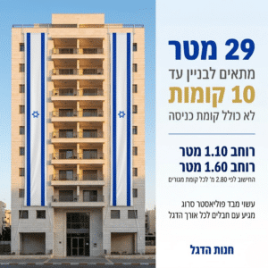 דגל אורך ישראל 29 מ' תוצרת הארץ - דגלי אורך לבניין ישראל - חנות הדגל