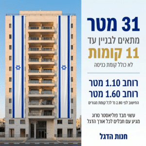 דגל אורך ישראל 31 מ' תוצרת הארץ - דגלי אורך לבניין ישראל - חנות הדגל