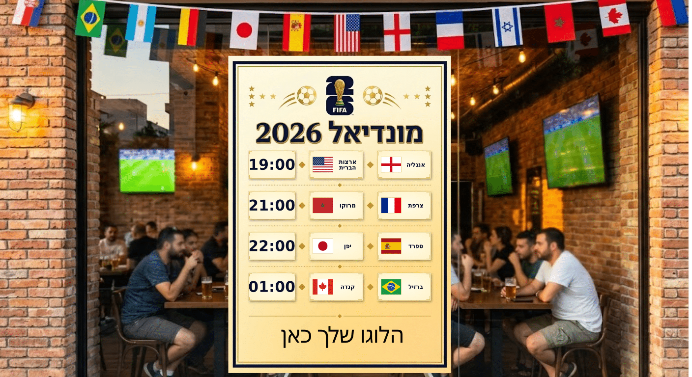 לוח שידורים מונדיאל 2026 עיצוב בהיר